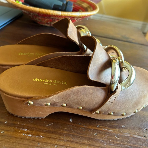 Charles David Siena Leather Clogs shoes 38 - Picture 5 of 15